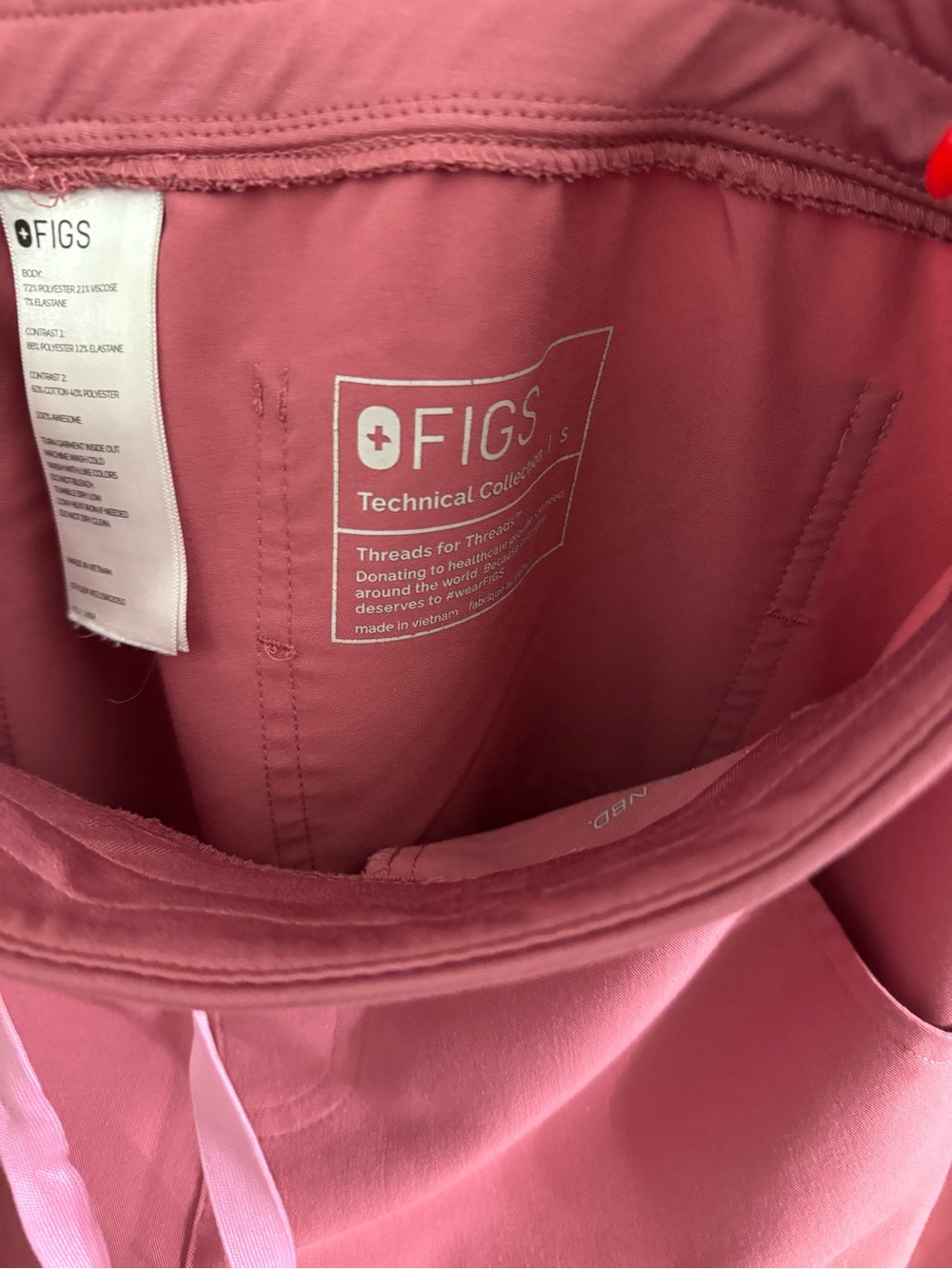 FIGS Rare Peace Out Breast Cancer Dusty Rose Zamora Jogger Set S - Picture 8 of 10